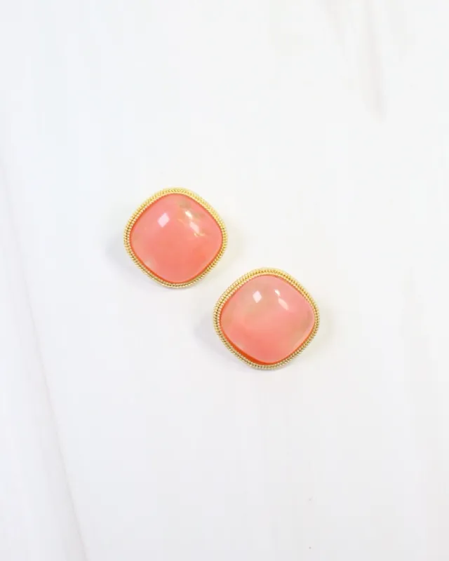 Marnie Gold Lined Pink Earring