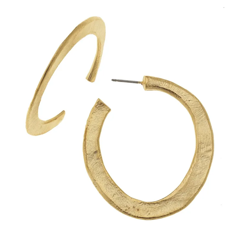 VG Handcast Gold Hoop Earring