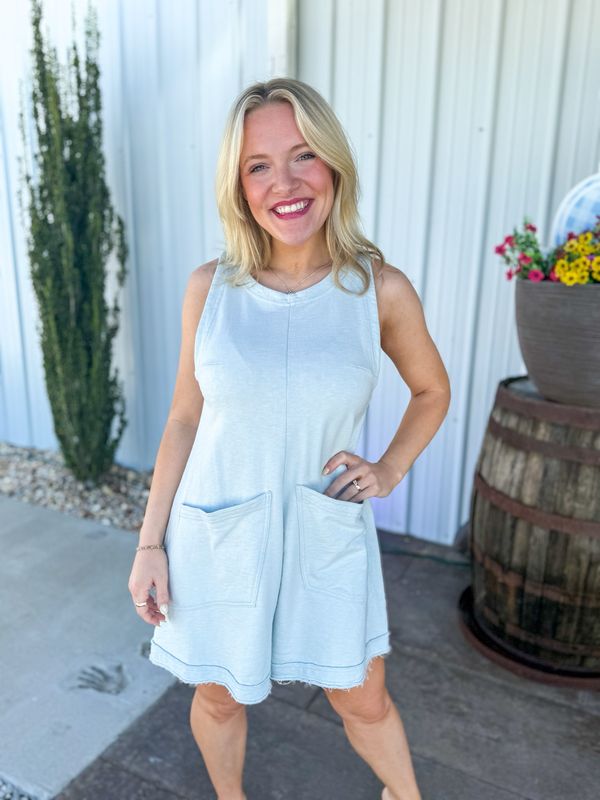 VG Mist Blue Washed Romper