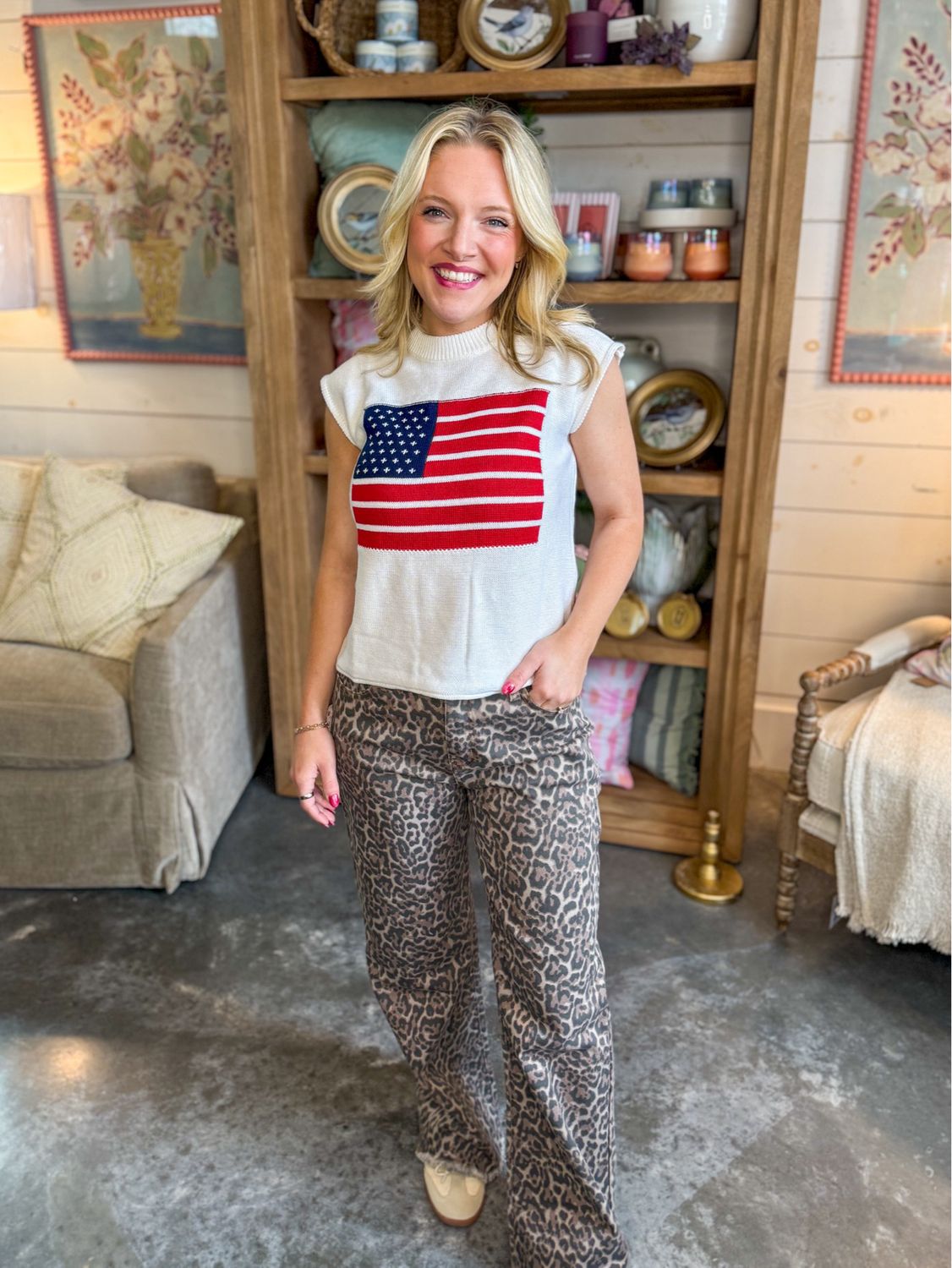 VG Leopard Denim Pant