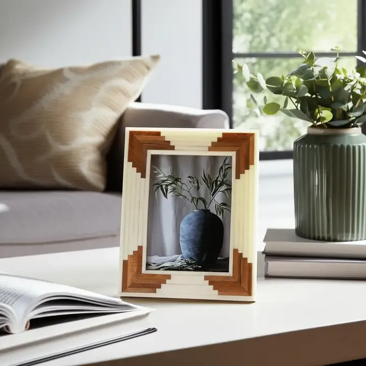 Wood Cascading Photo Frame White 5x7