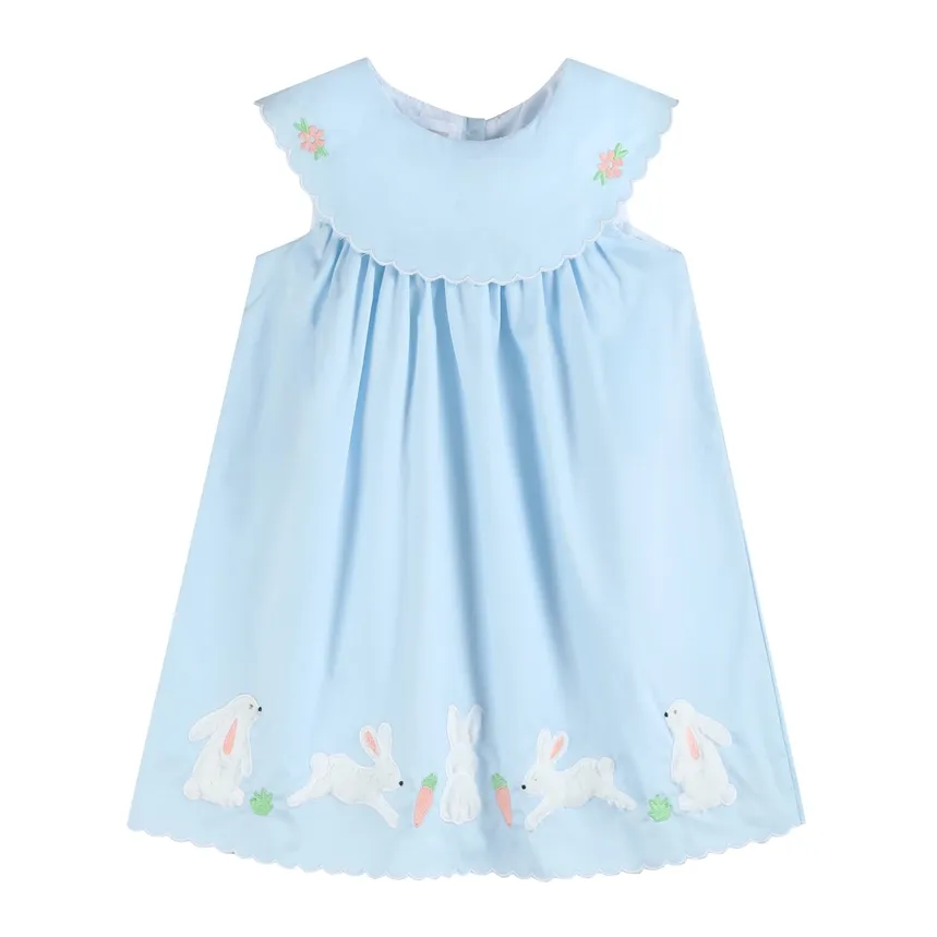 Light Blue Bunny &amp; Flowers Dress