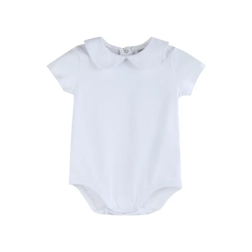 White Collar Baby Romper