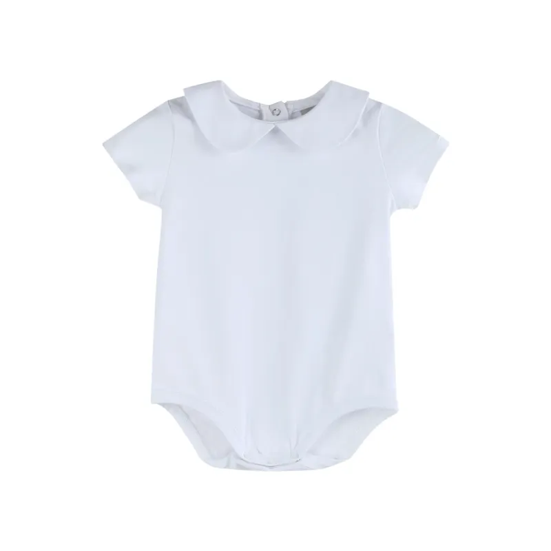 White Collar Baby Romper