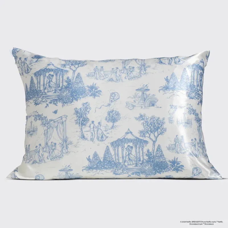 VG Bridgerton Garden Toile Satin Pillowcase