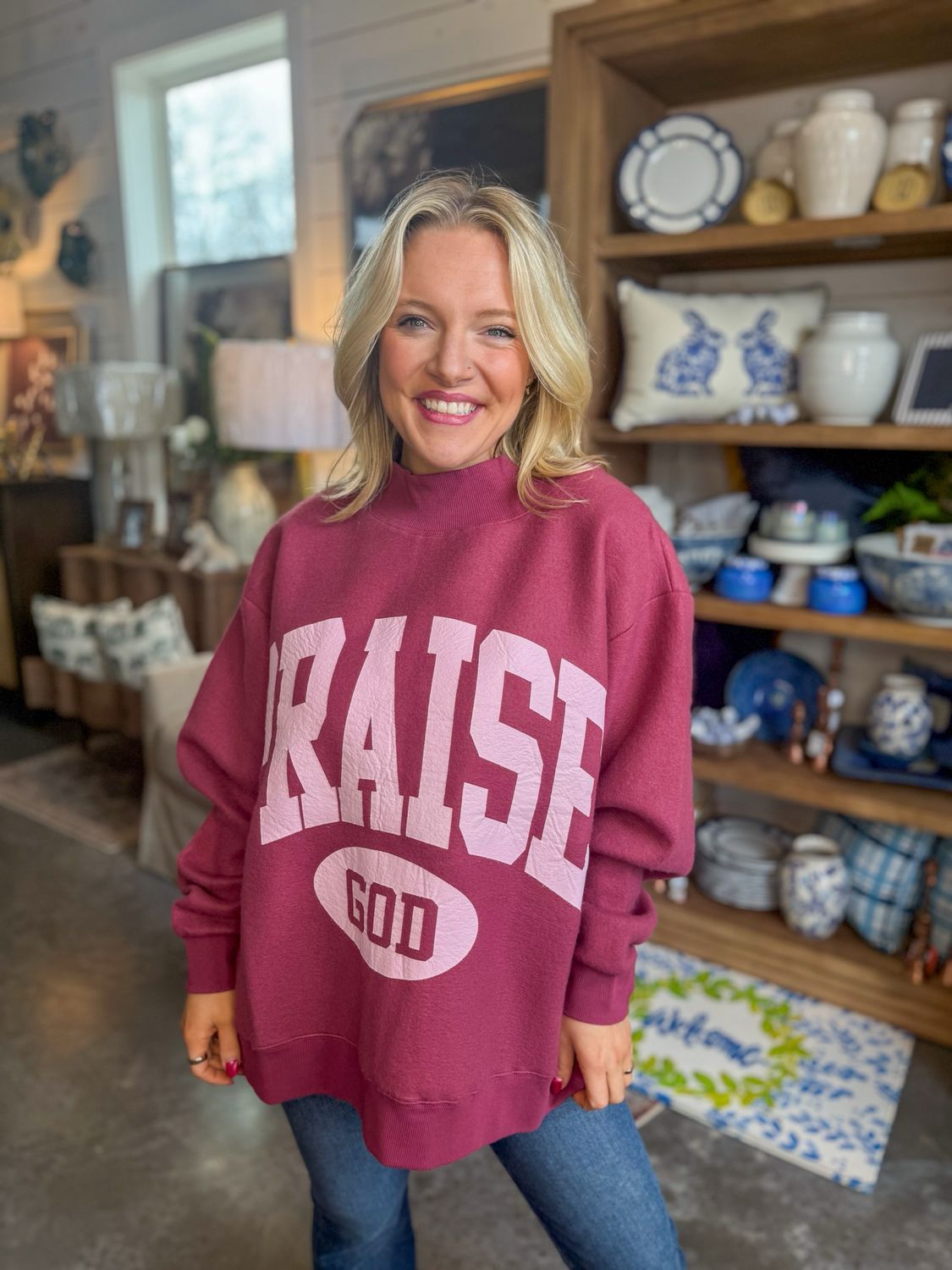 RD Praise God Reversible Mock Sweatshirt