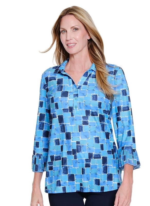 Multi Pleated Collar Top