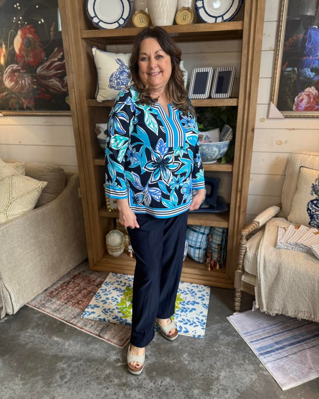 Midnight Stitched Wide Leg Pant