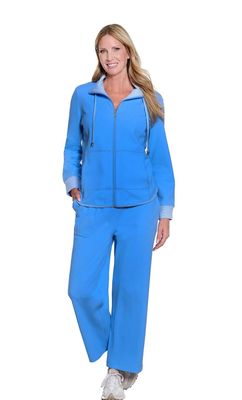 Blue Elastic Waist Lounge Ankle Pant