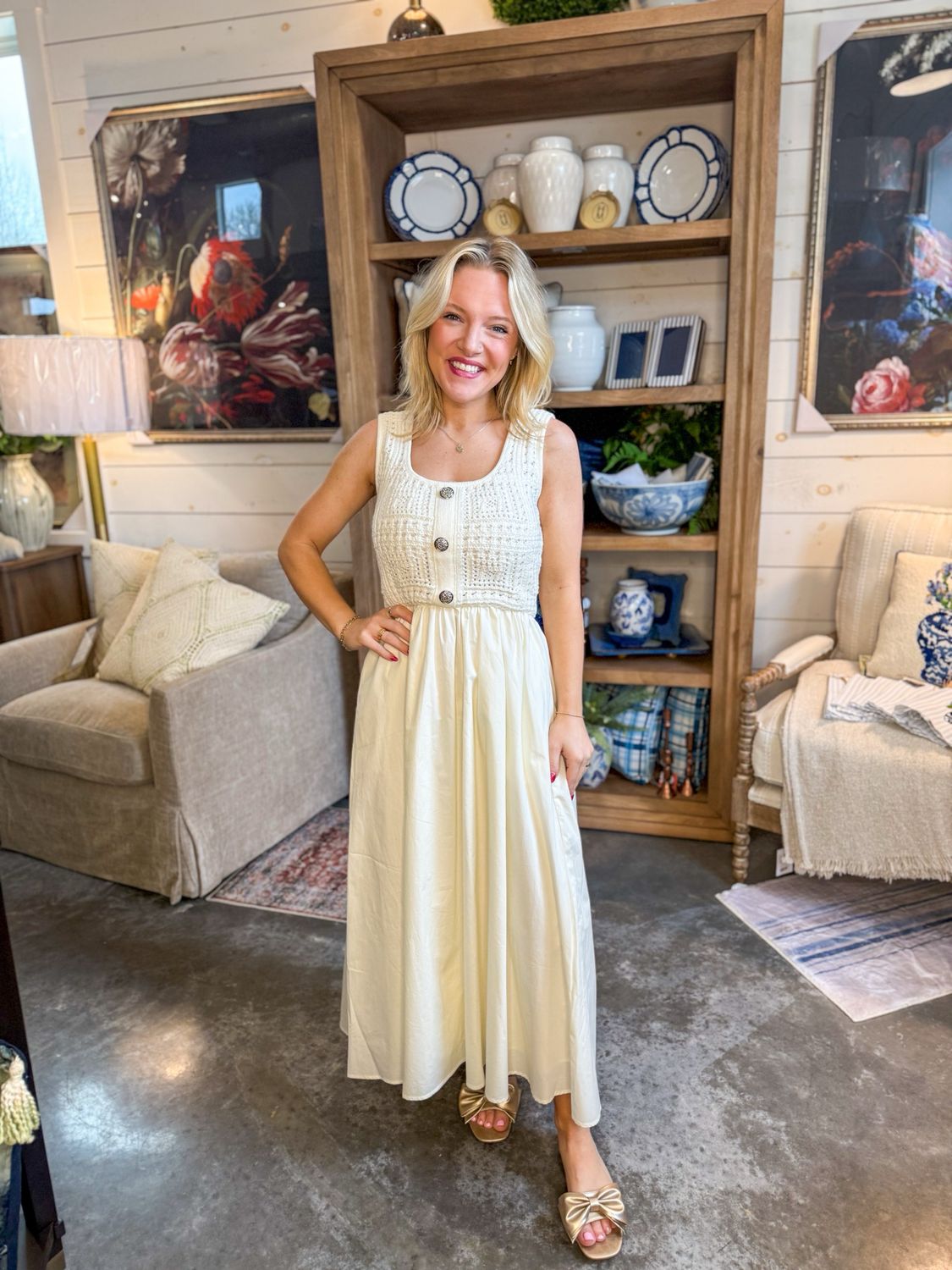 Rachel Ivory Sweater Top Dress