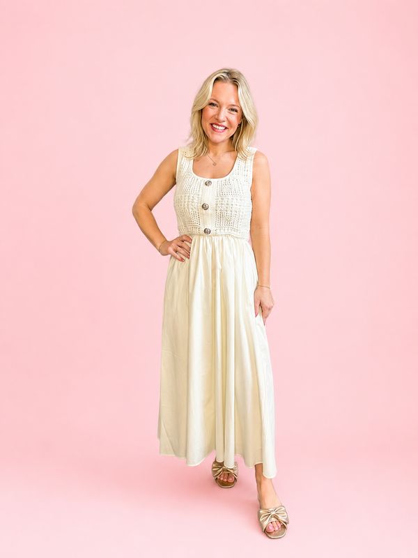 Rachel Ivory Sweater Top Dress