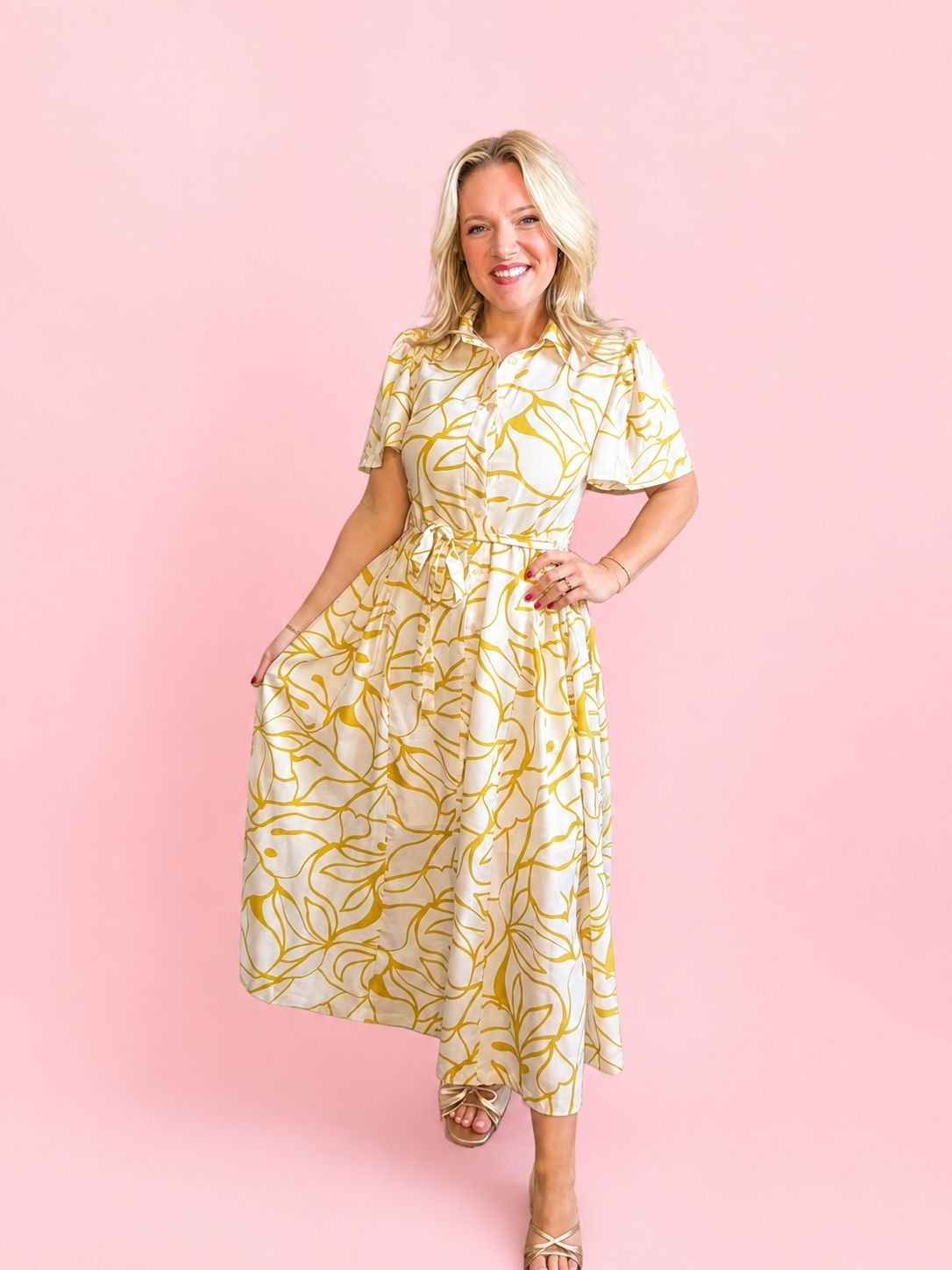 Abby Yellow/Ivory Dress