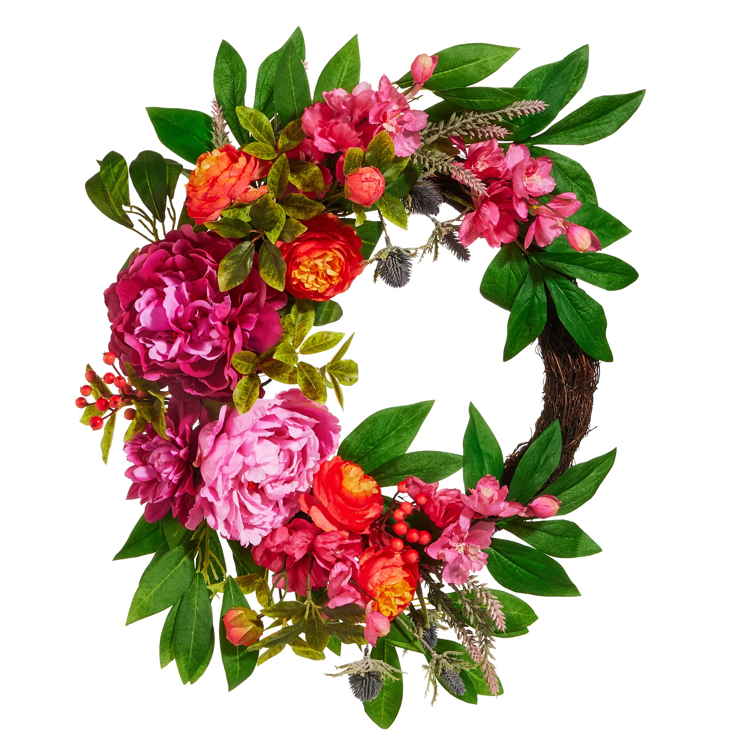 25" Mixed Pink Floral Wreath