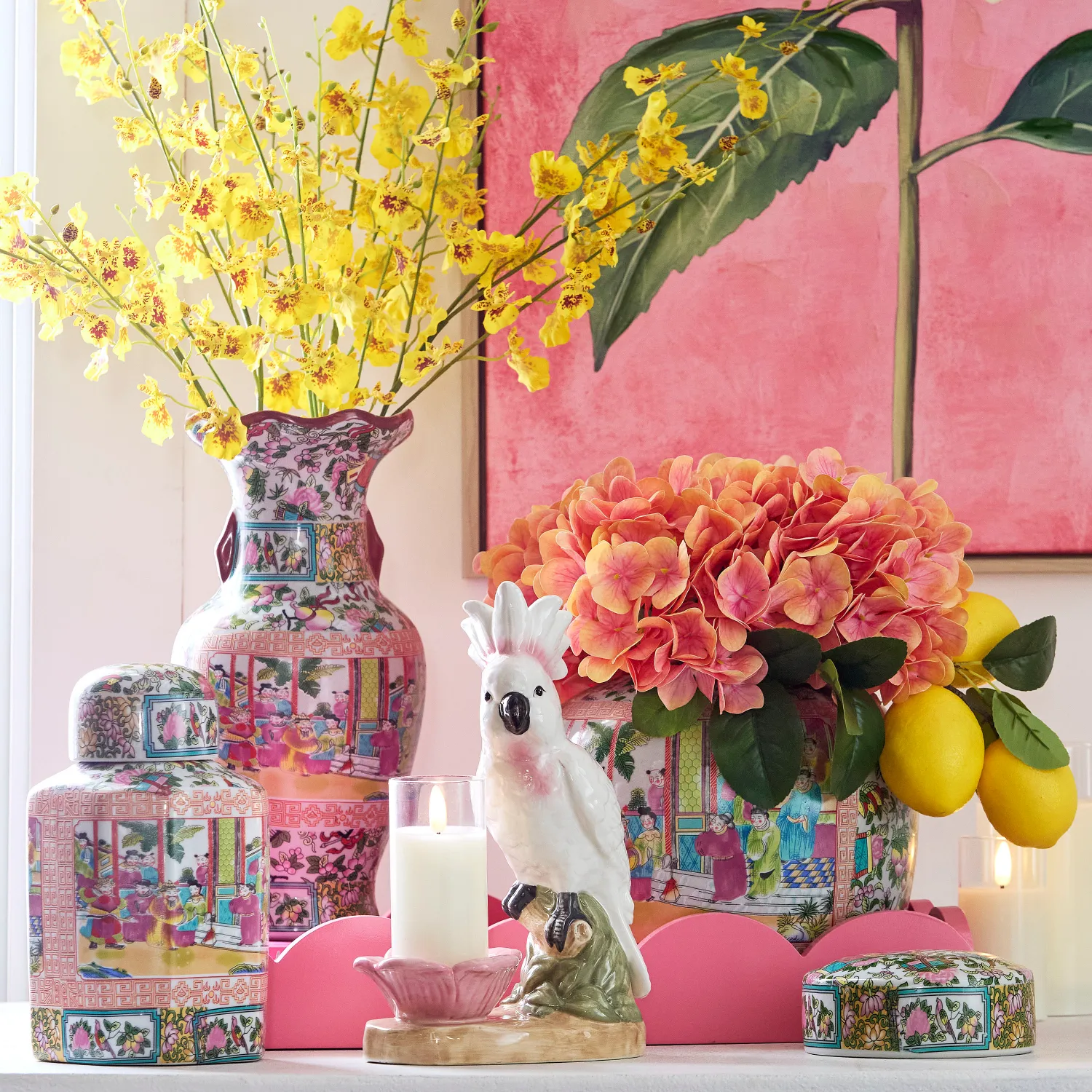 27" Yellow Dancing Orchid Stem