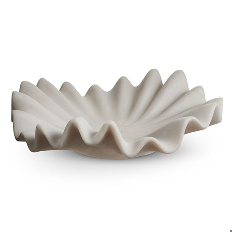 14" Ruffled Marble Bowl