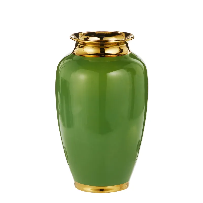 10.5" Green &amp; Gold Vase