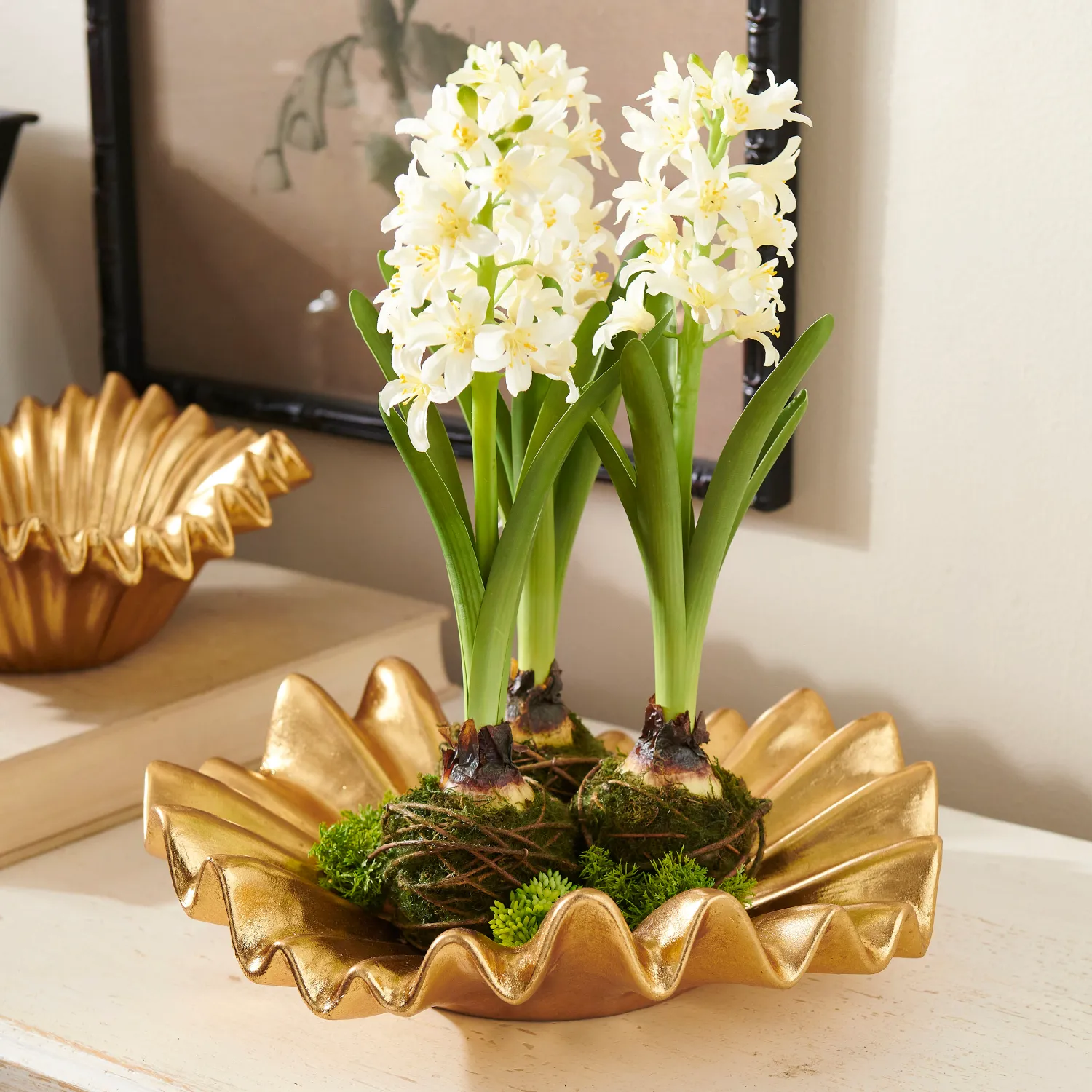 15" White Hyacinth Drop In