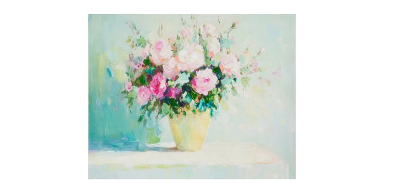 19.75" Petals in Bloom Wall Art-Yellow Vase