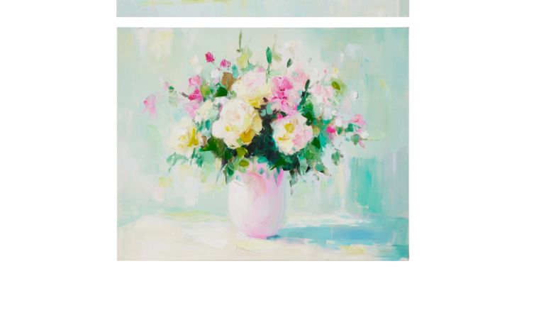 19.75" Petals in Bloom Wall Art-Pink Vase