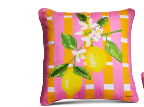 18" Citrus Lemon Weave Pillow