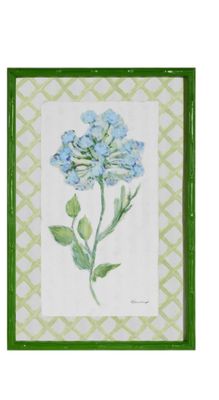 23.5" Azure Bloom Lattice Framed Print