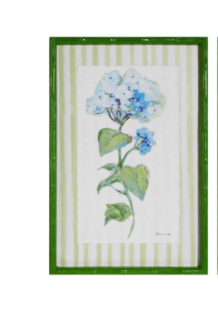 23.5" Azure Bloom Stripe Framed Print