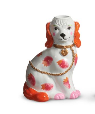 5.75" Strawberry Dog Candle Holder
