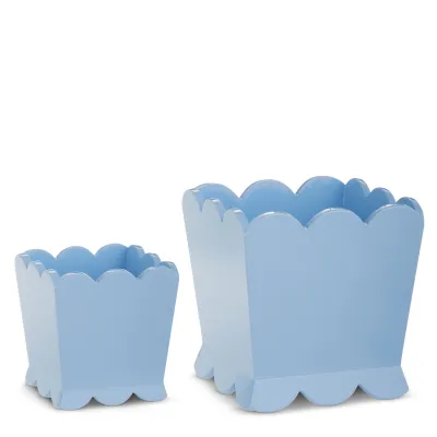 Blue Scalloped Planter Sm