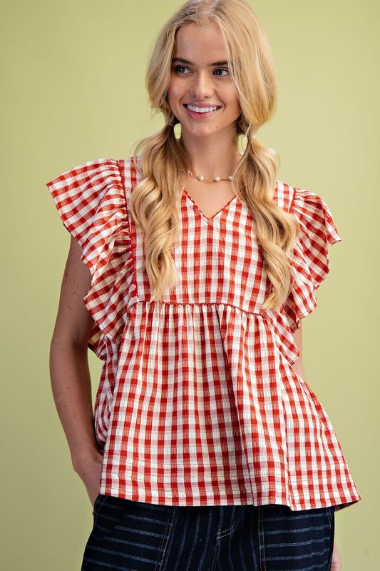 CH Poppy Gingham Top