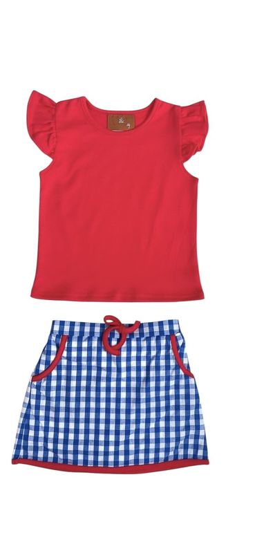 CH Remi Skort Set-Red/Blue