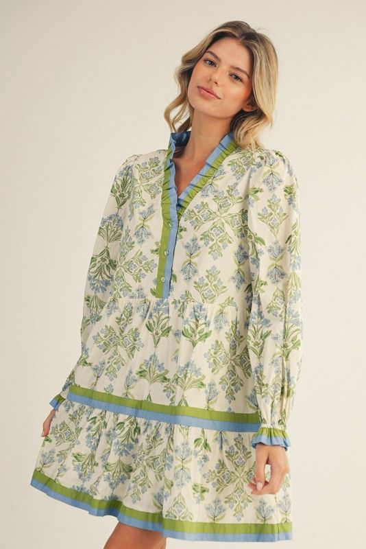 Blue Floral Stroll Dress