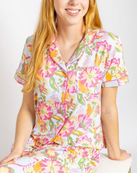VG Summer Bouquet Button Up Sleep Shirt