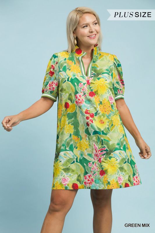 Sunshine Stroll Dress-Green Mix