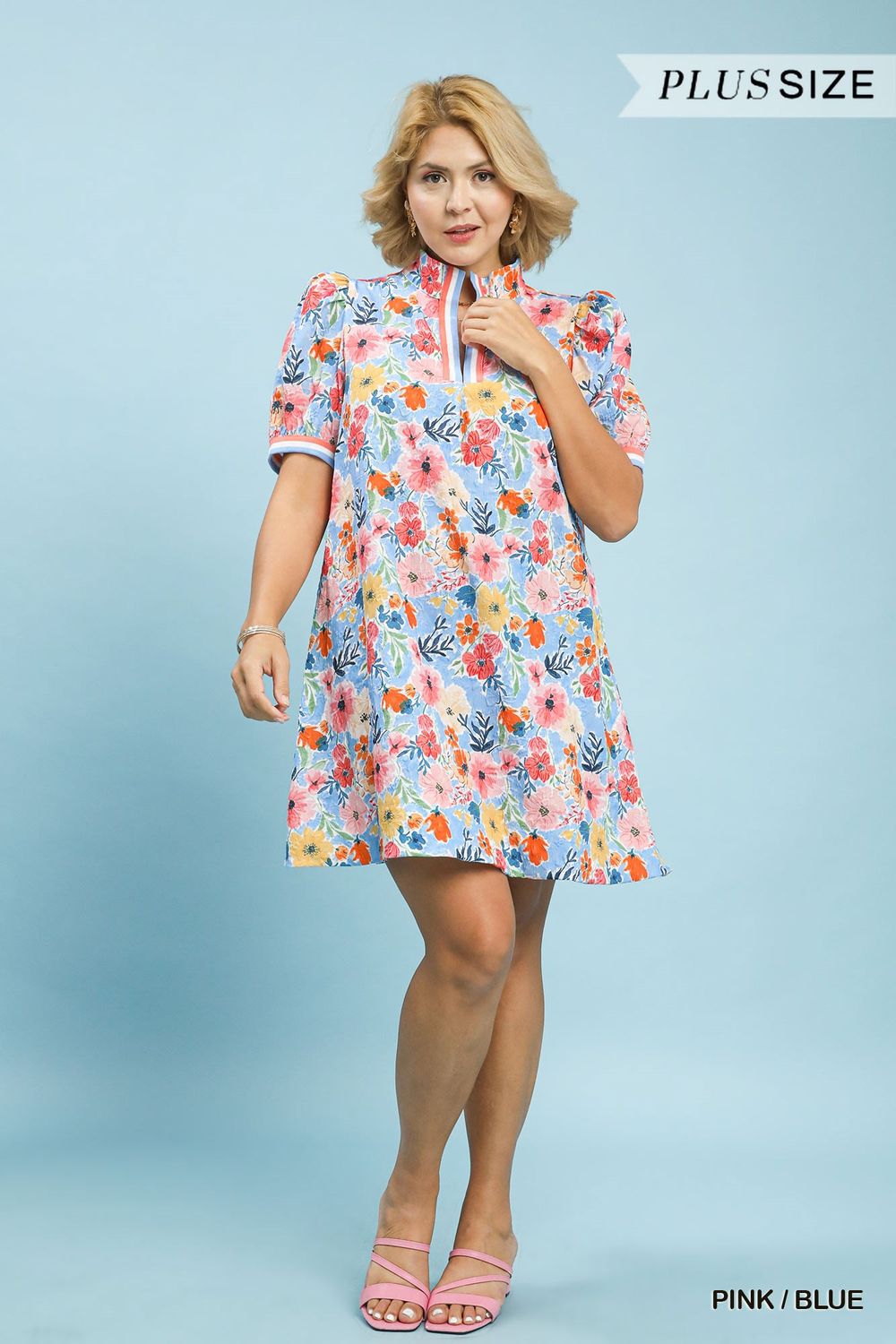 Blooming Belle Dress-Pink/Blue
