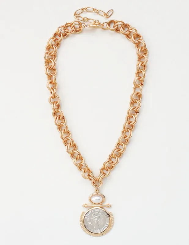 VG Gold Thick Chain Coin Necklace