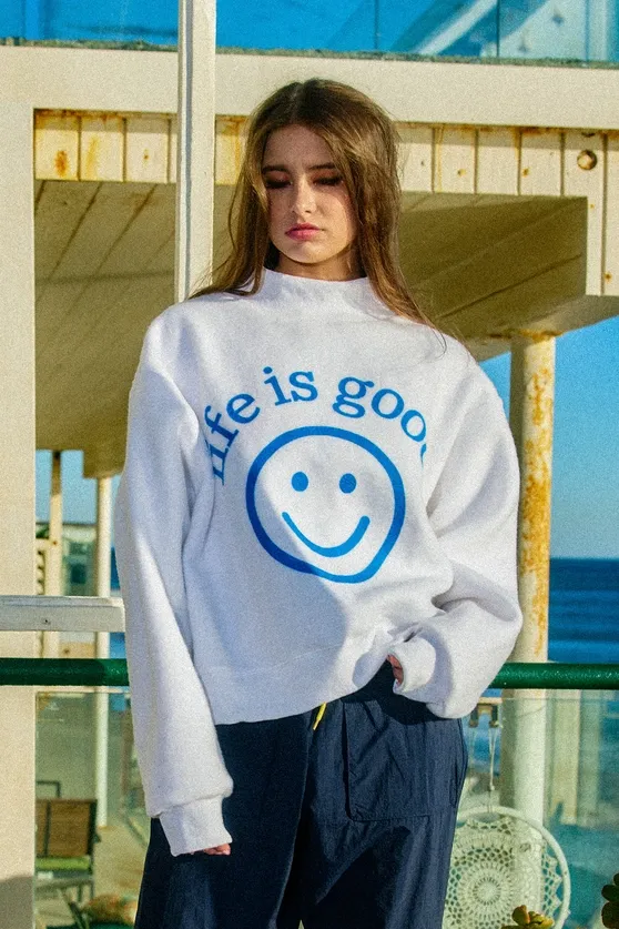 RD Life is Good Reversible Mock Neck Sweatshirt