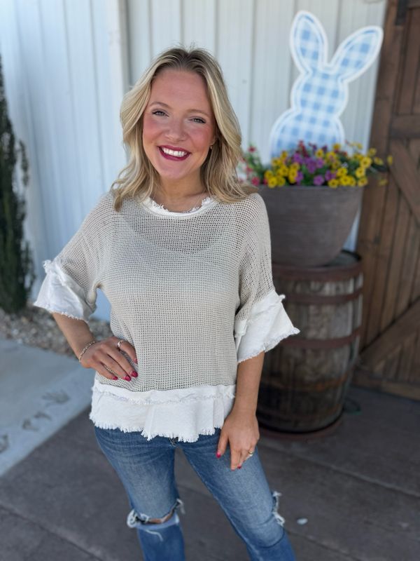 VG Beige Mesh Top W/Tank