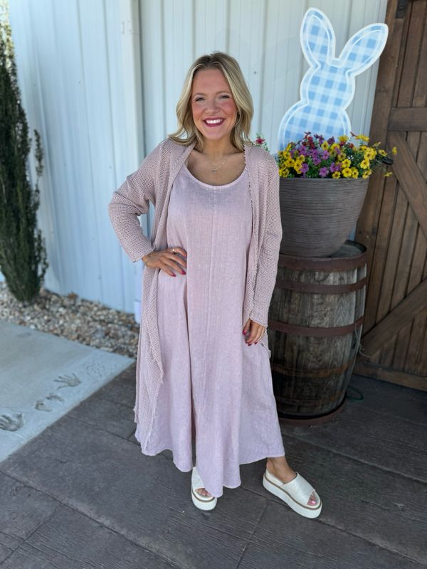 VG Mauve Fishnet Duster