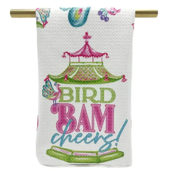 VG Bird Bam Cheers Mahjong Tea Towel