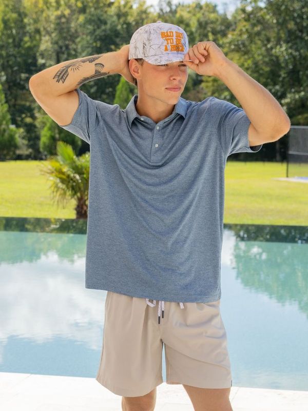 VG Polo Heather Blue