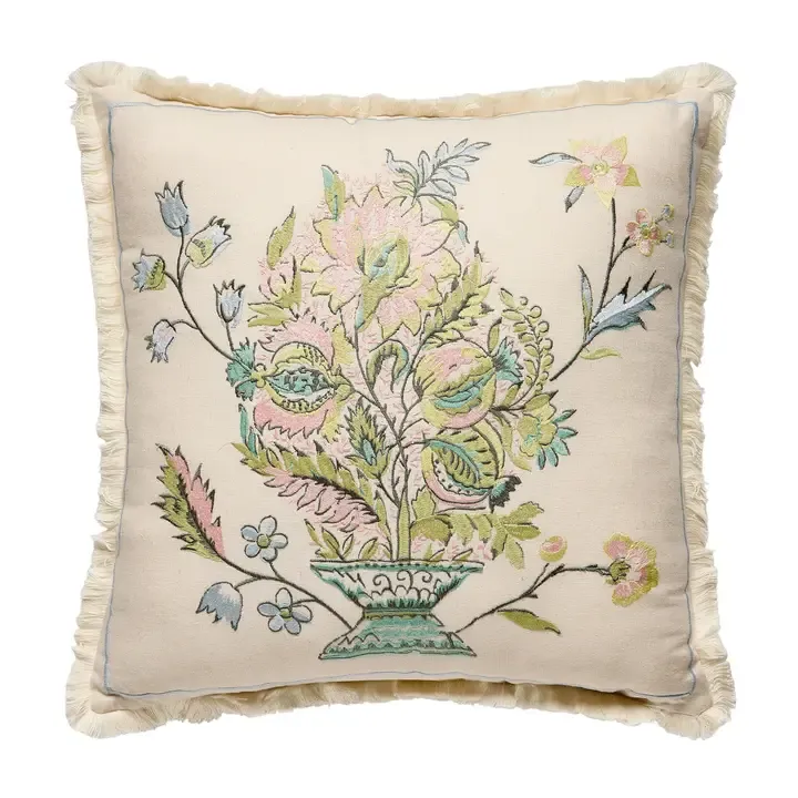 VG Sugar Mill Embroidered Spartina Bouquet Pillow