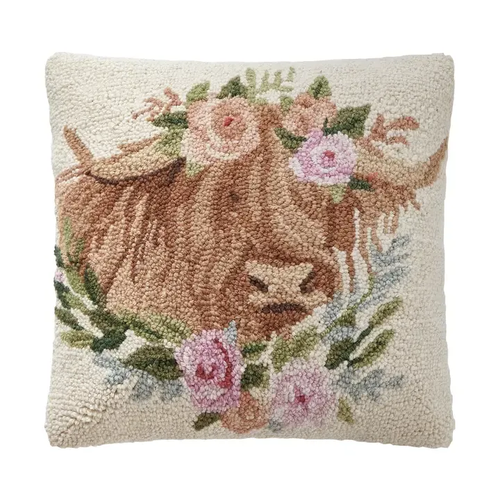 VG Highland Cow Hook Pillow