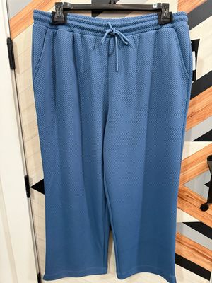 Chambray Blue Elastic Crop Pant