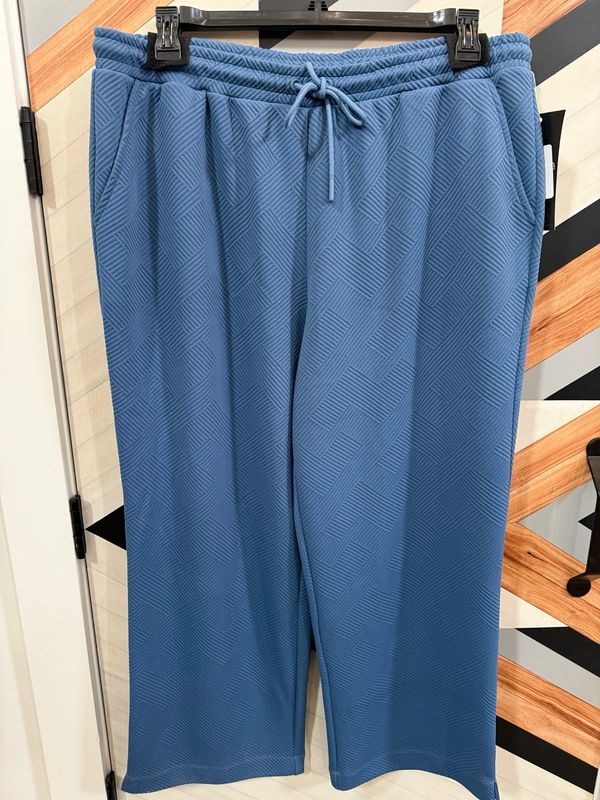 Chambray Blue Elastic Crop Pant