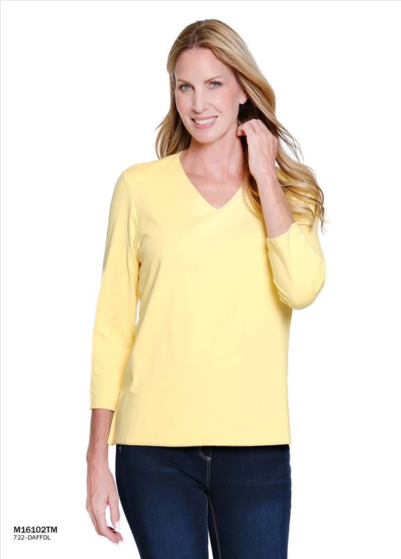 Daffodil 3/4 Slv V-NK Top