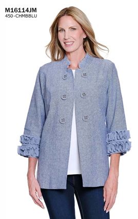 Chambray Blue Bttn Lined Jacket