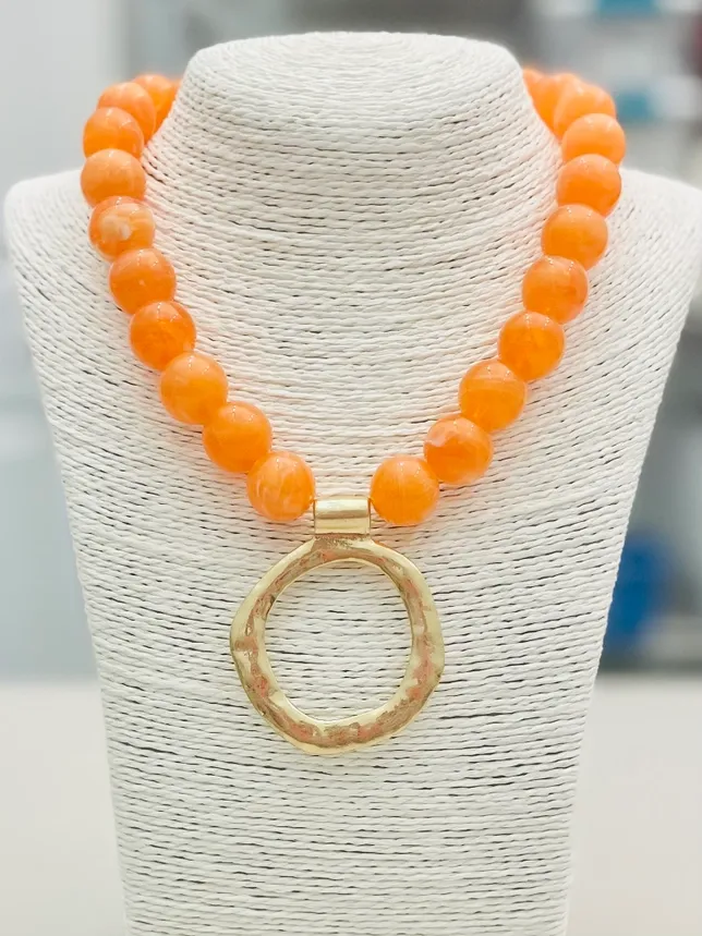 VG Pendant Orange Necklace