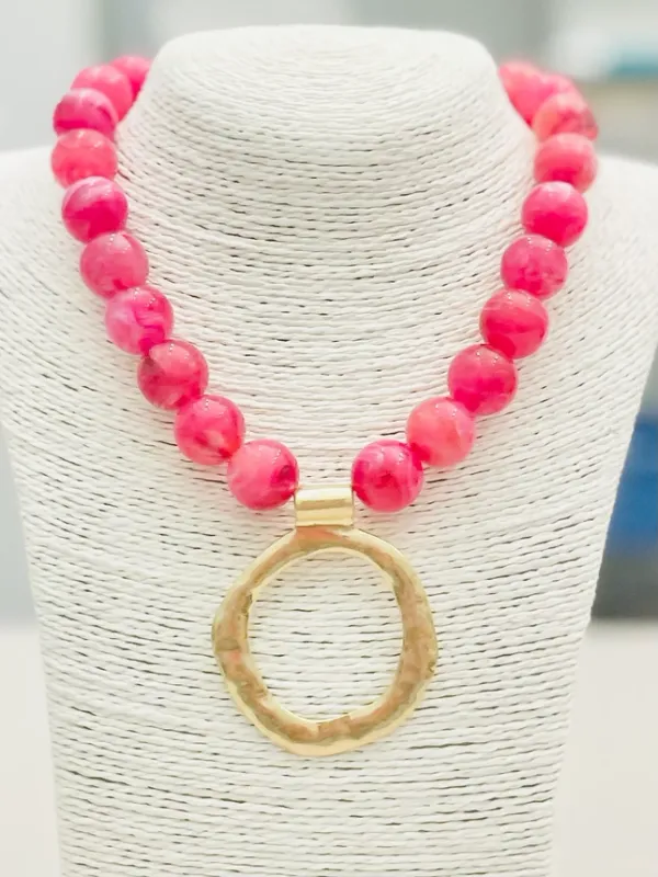 VG Pendant Raspberry Necklace