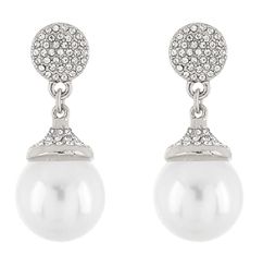 RM Pearl Drop Clear/Rhodium Cluster ER
