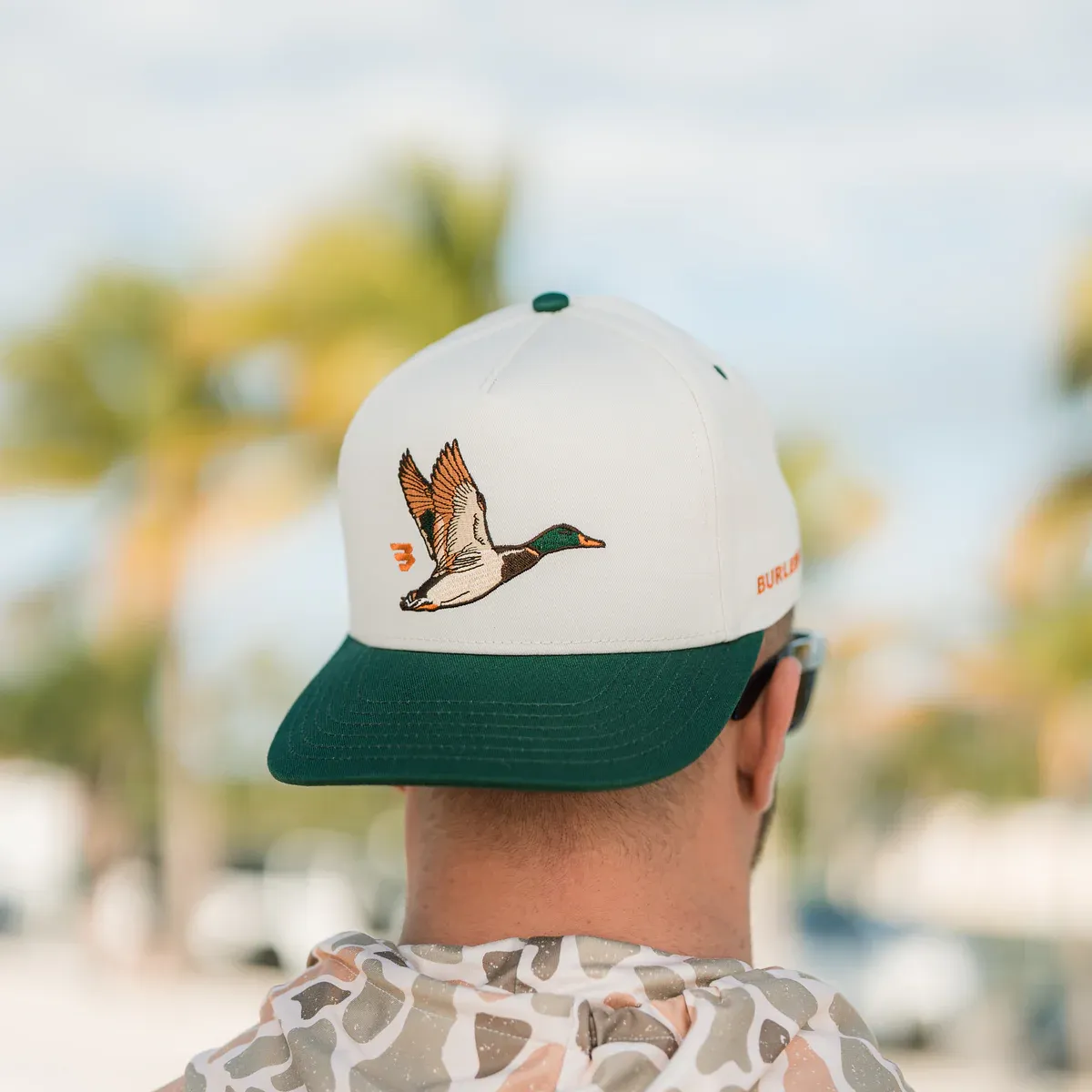 Flying Duck Camo Hat-Cream/Green